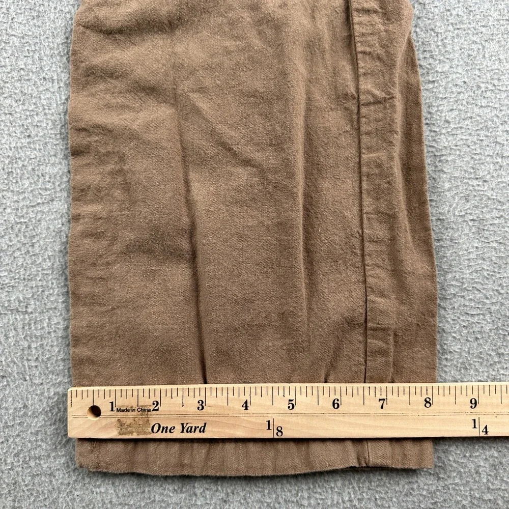 PacSun Pants Men Small Brown Straight Linen Blend Drawstring 133SP256120 Casual